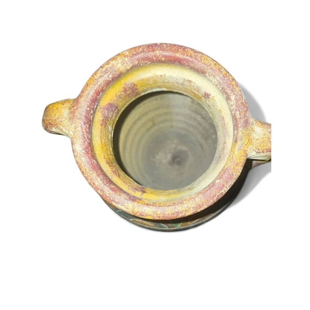 River Junction Pottery Works Pottery Vase with Metal Stand,‎ Southwestern